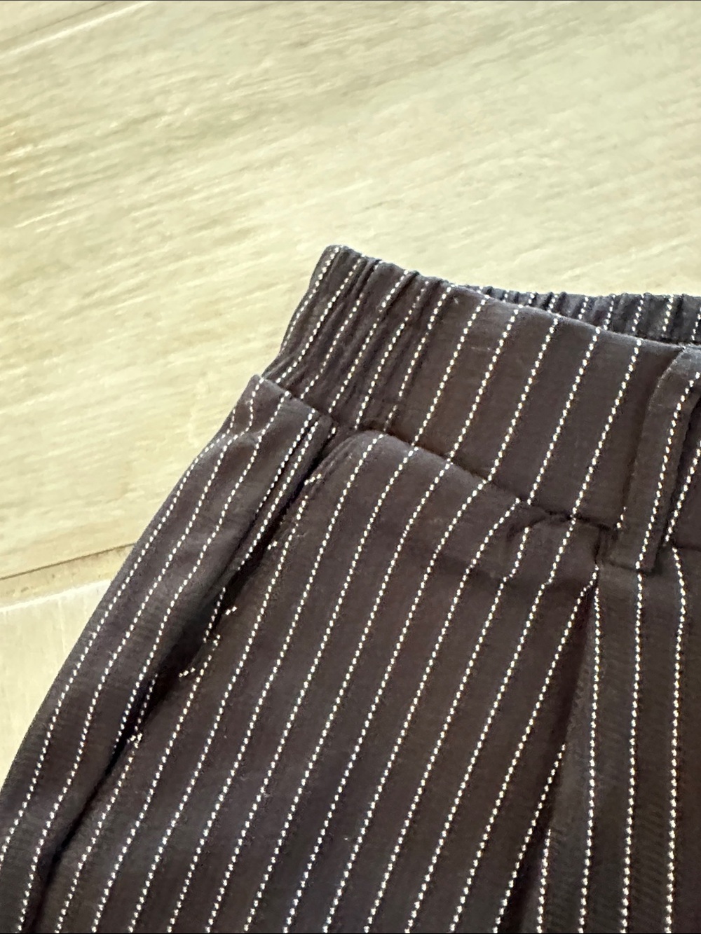 Womens Black Pinstripe Dress Pants – Slim Elastic Waist - Picture 5 of 7